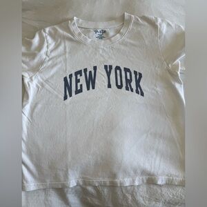 Brandy Melville Baby Tee “New York” White Graphic Women’s T Shirt